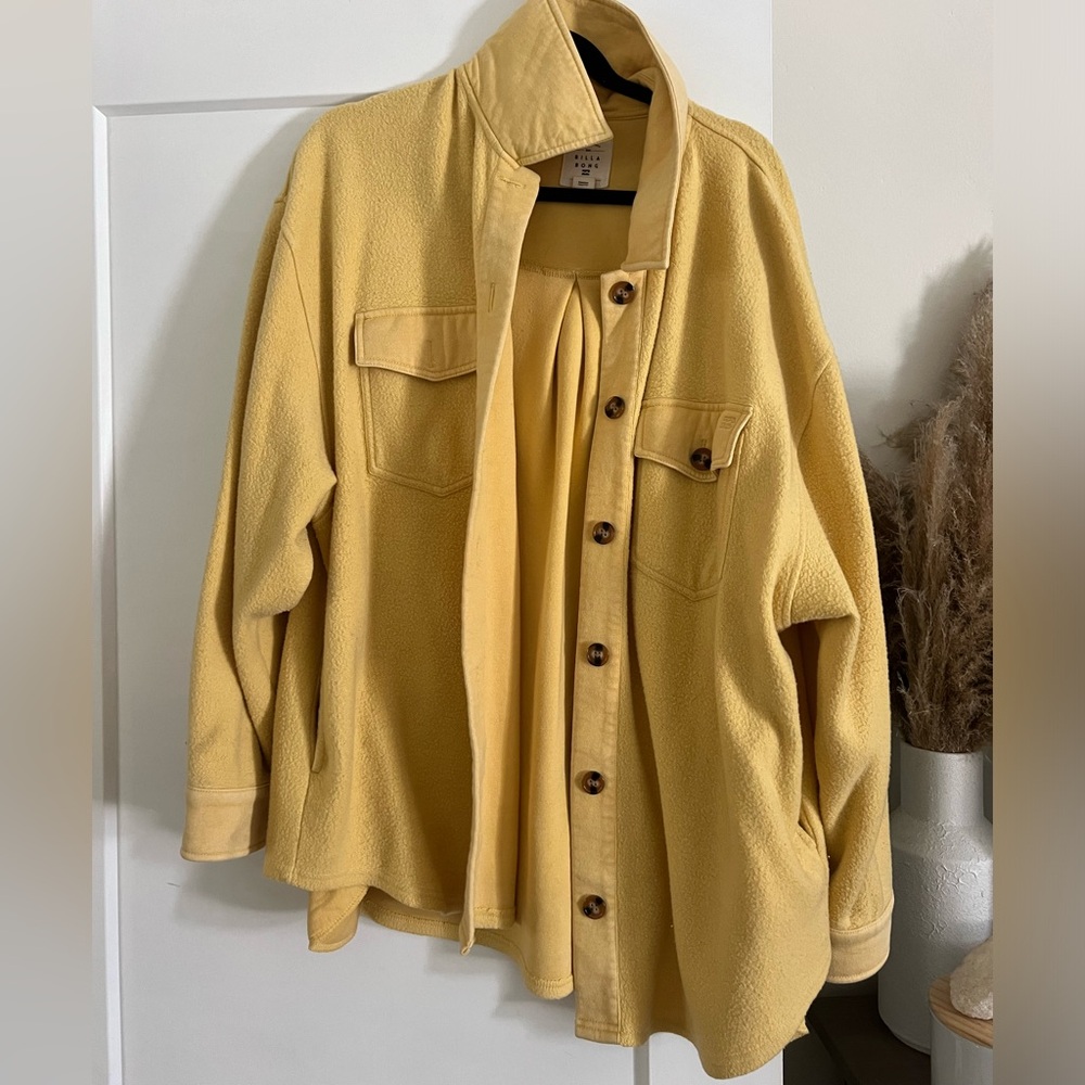 Billabong Anytime Shacket Jacket - Yellow Size Me… - image 4